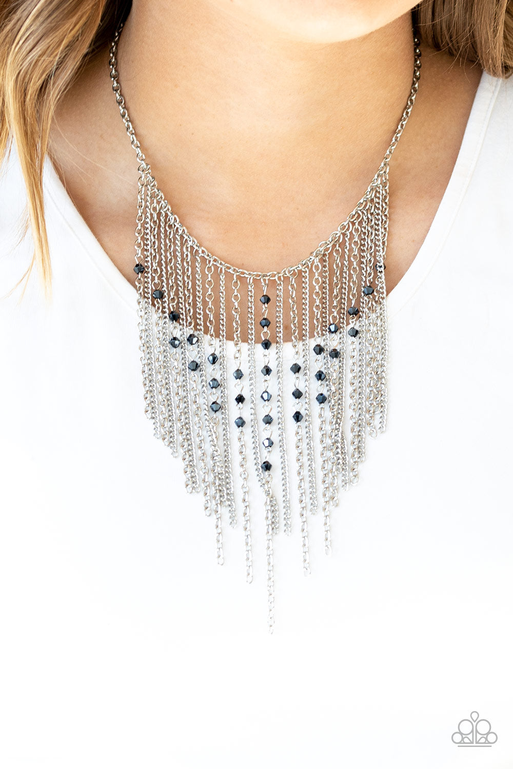 Paparazzi - First Class Fringe - Blue Necklace