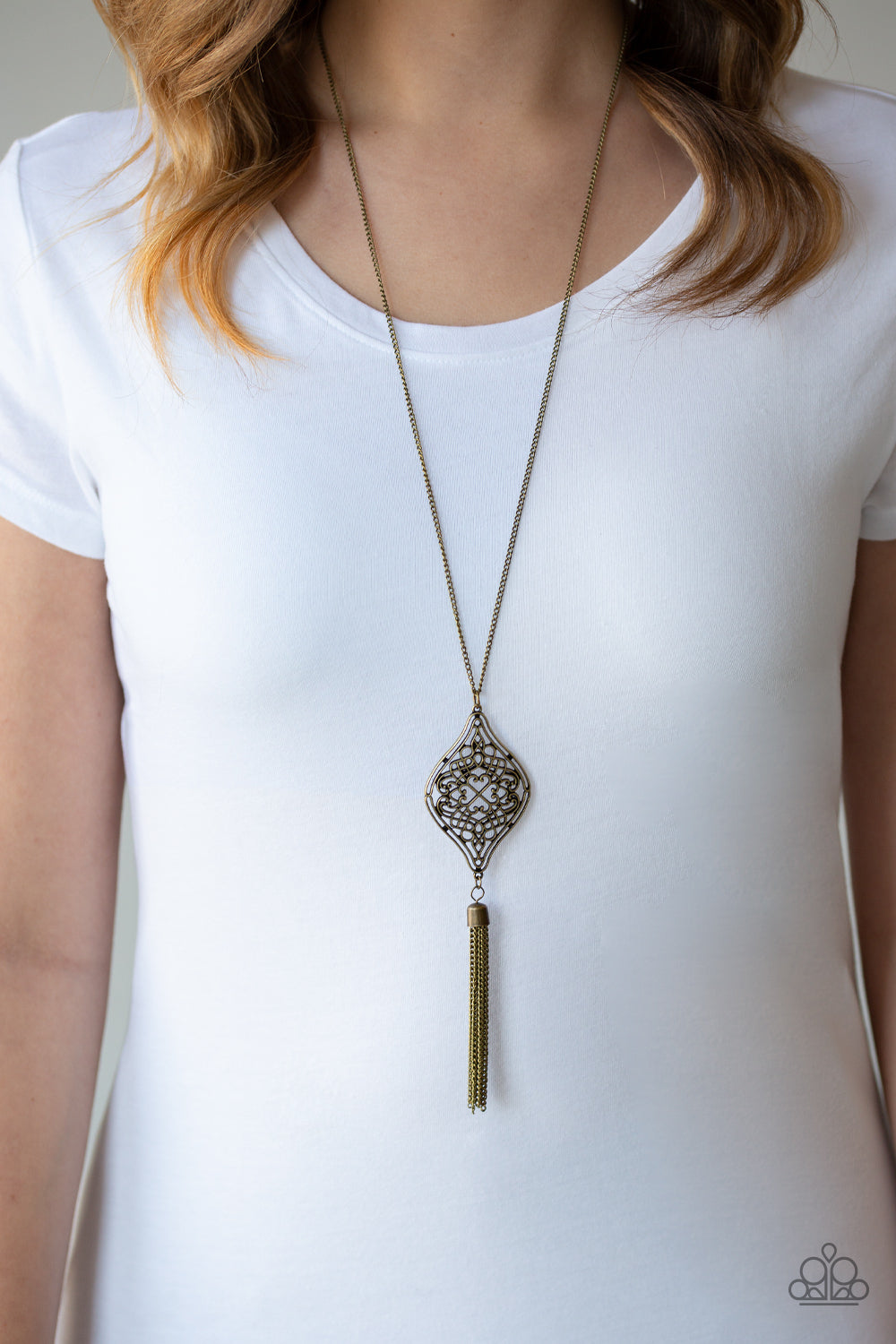 Paparazzi - Totally Worth the TASSEL - Brass Necklace