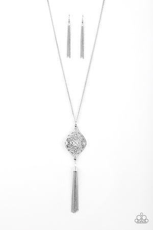 Paparazzi - Totally Worth The TASSEL - Silver Necklace