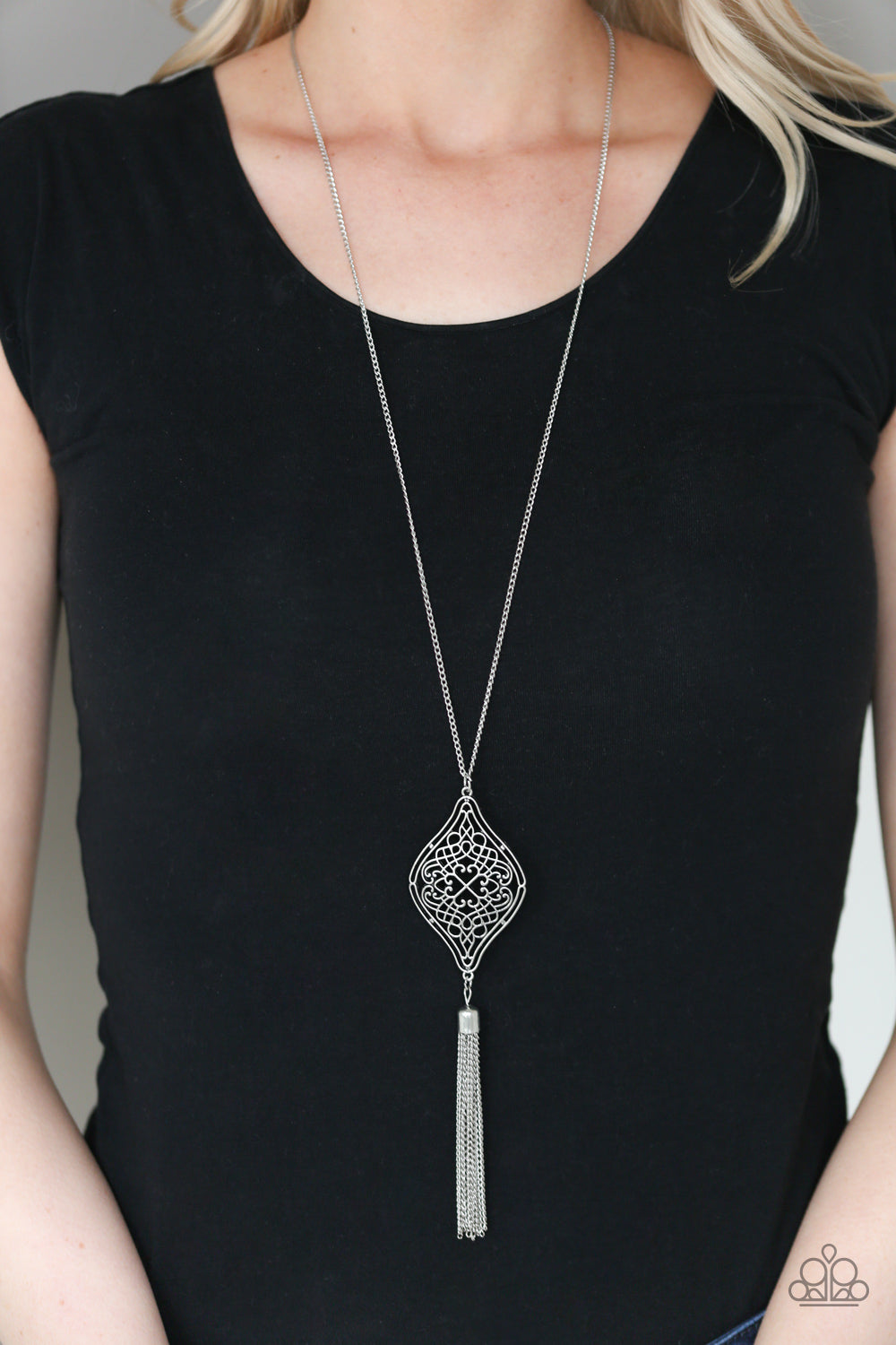 Paparazzi - Totally Worth The TASSEL - Silver Necklace