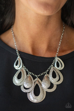 Paparazzi - Teardrop Tempest - Silver Necklace