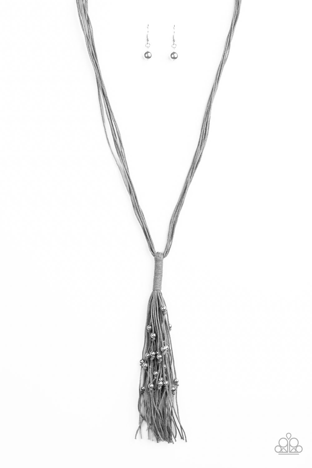 Paparazzi - Hand-Knotted Knockout - Silver Necklace