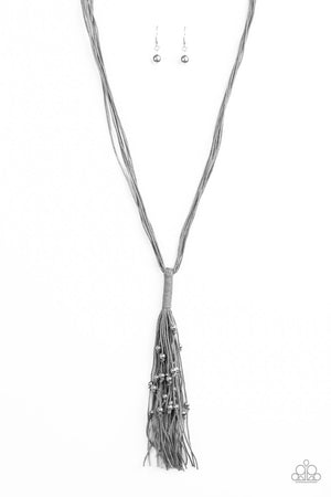 Paparazzi - Hand-Knotted Knockout - Silver Necklace