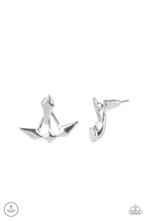 Paparazzi - Metal Origami - Silver Earrings