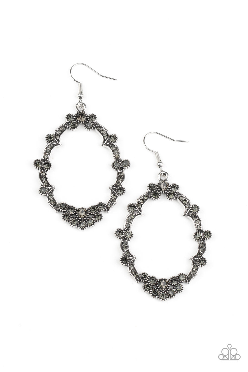 Paparazzi - Sparkly Status - Silver Earrings