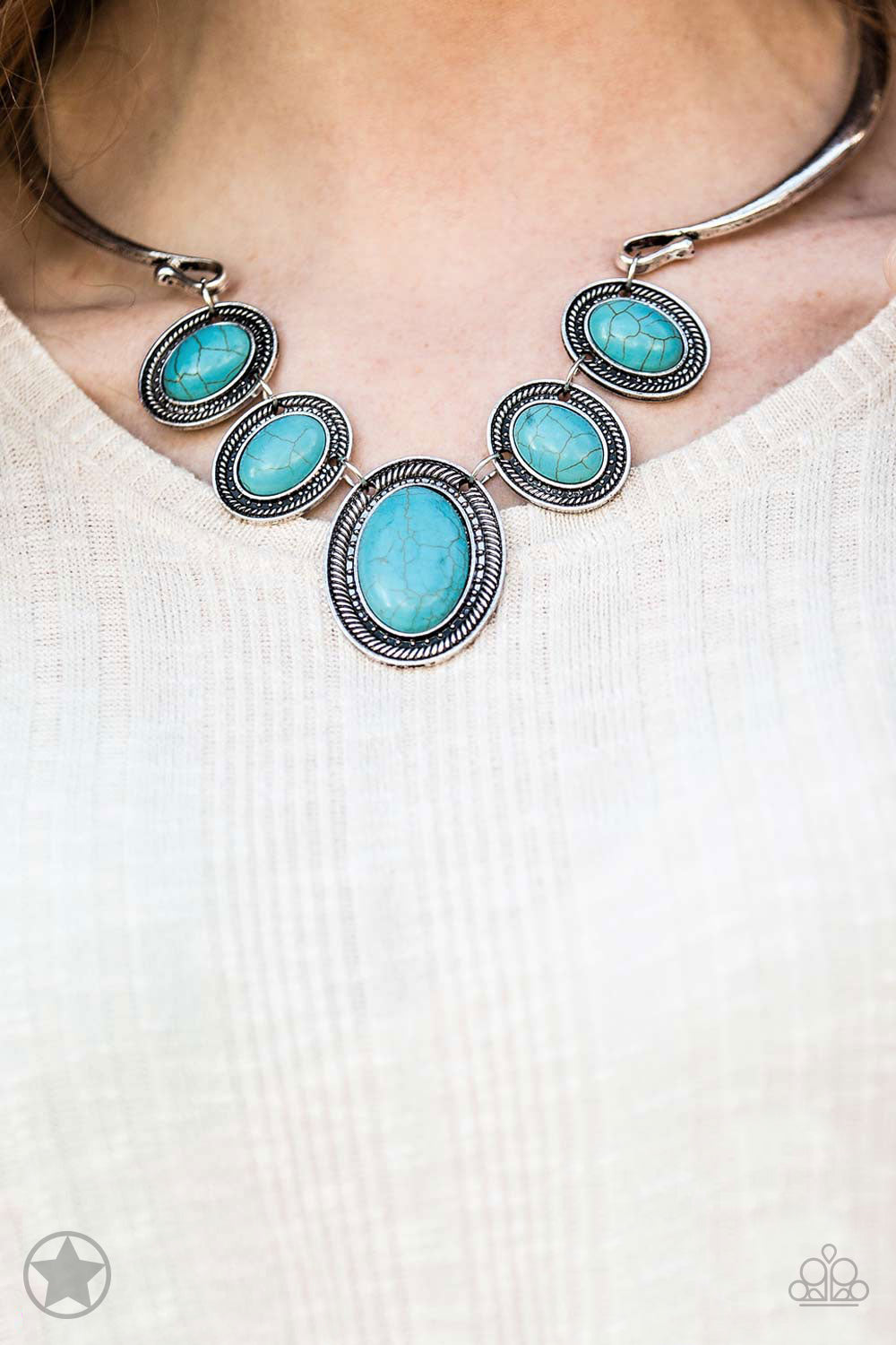 Paparazzi Accessories - River Ride - Blue and Silver Necklace