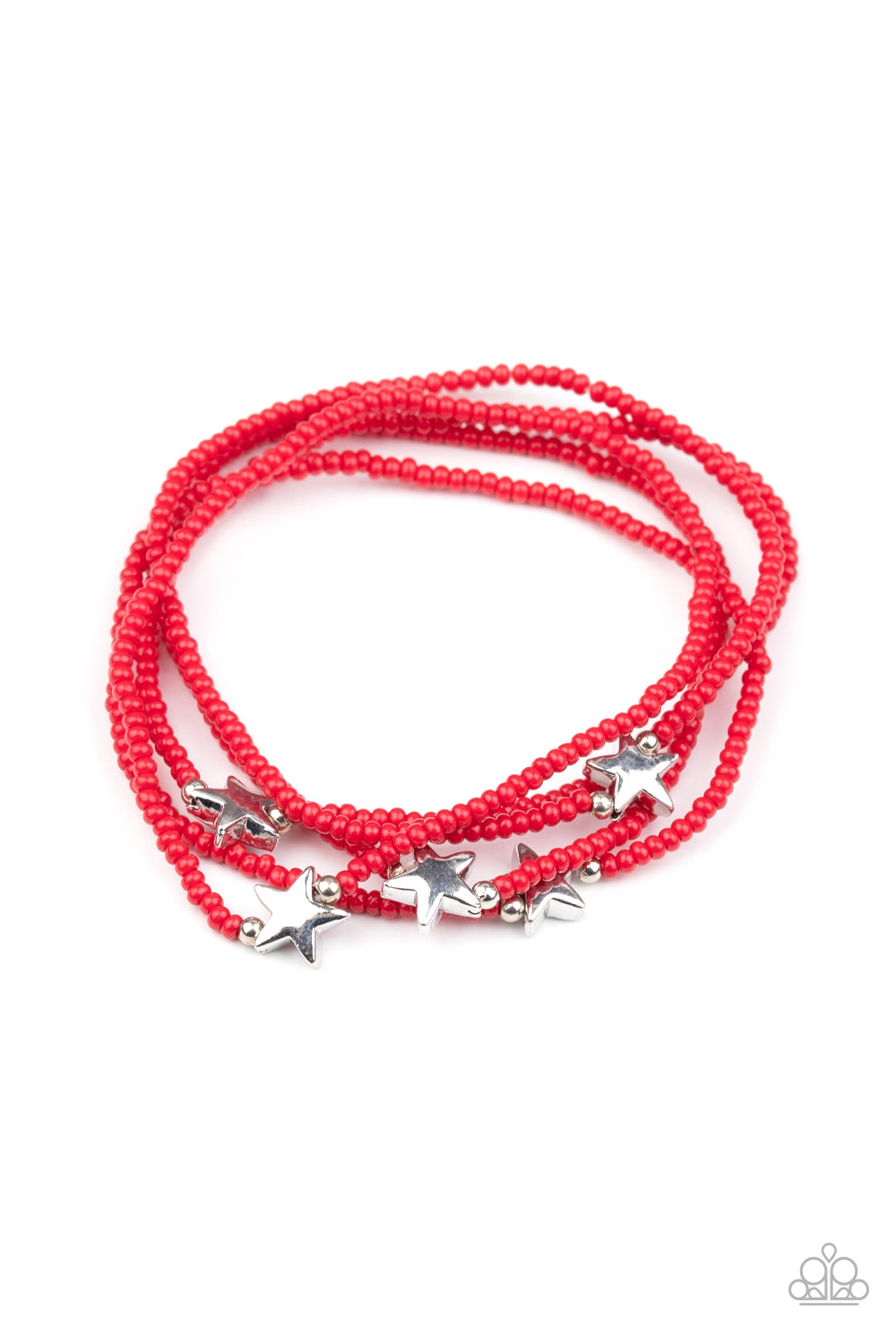Paparazzi - Pretty Patriotic - Red Bracelet