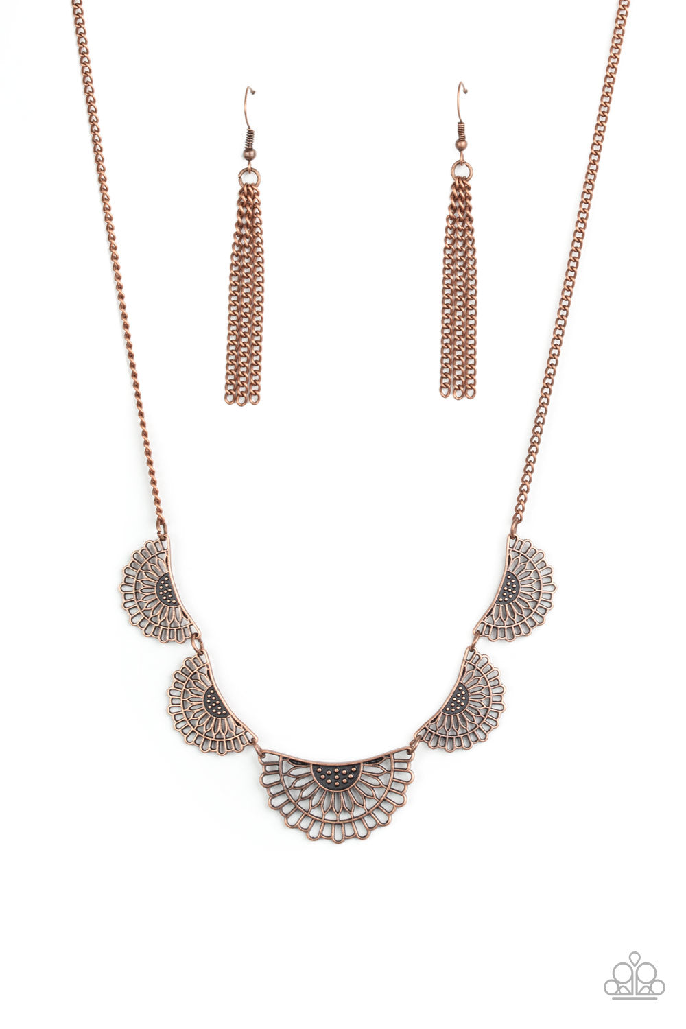 Paparazzi - Fanned Out Fashion - Copper Necklace