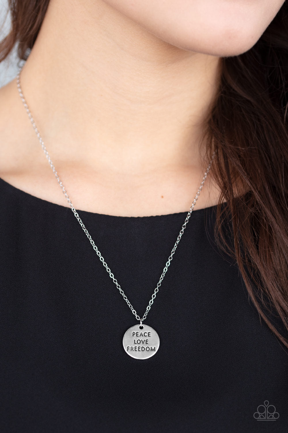 Paparazzi - Freedom Isnt Free - Silver Necklace