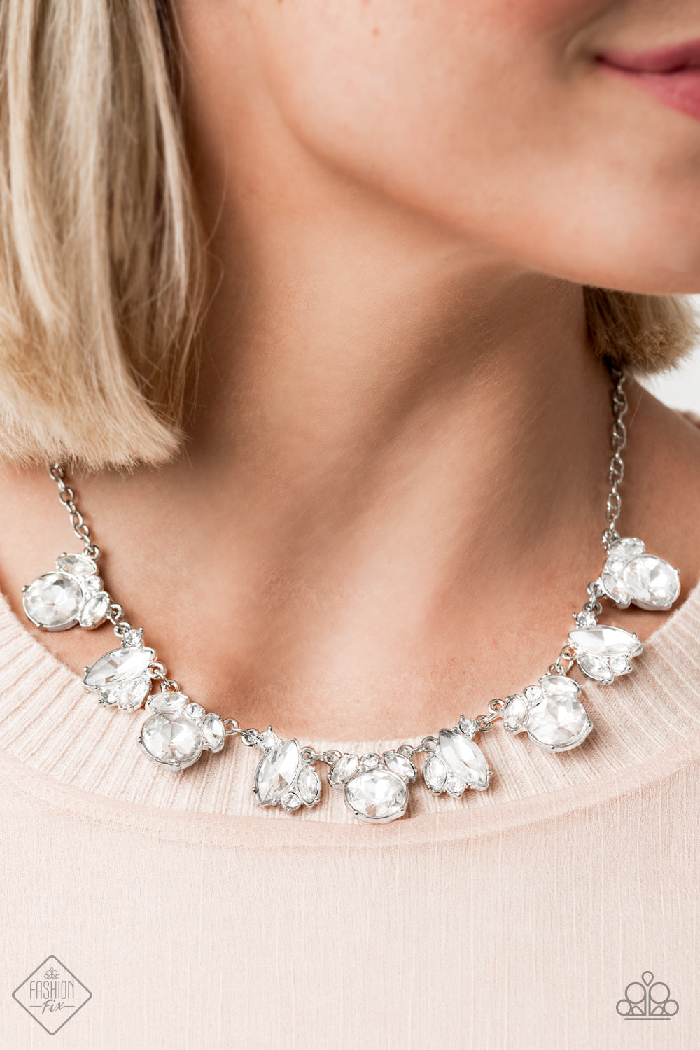 Paparazzi - BLING to Attention - White  Necklace