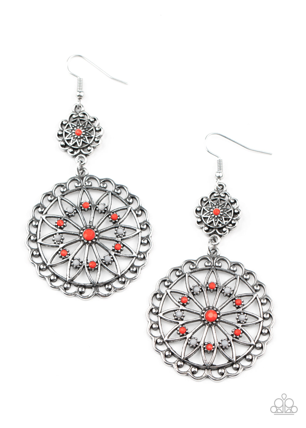 Paparazzi - Beaded Brilliance - Red Earrings