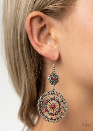 Paparazzi - Beaded Brilliance - Red Earrings