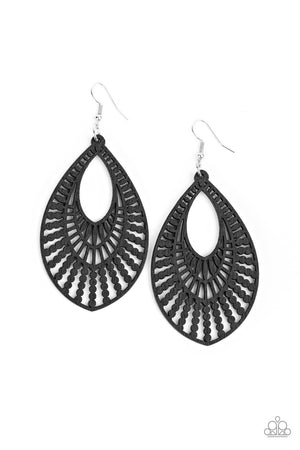 Paparazzi - Bermuda Breeze - Black Earrings