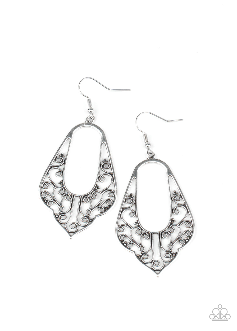 Paparazzi - Grapevine Glamour - Silver Earrings
