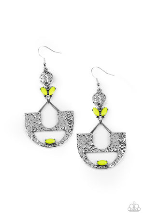 Paparazzi - Modern Day Mecca - Yellow Earrings