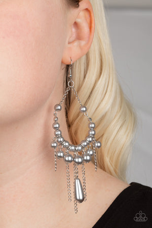 Paparazzi - Party Planner Posh - Silver Earrings