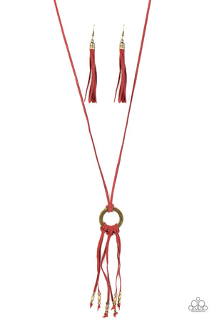 Paparazzi - Feel at HOMESPUN - Red Necklace