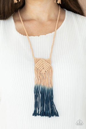 Paparazzi - Look At MACRAME Now - Blue Necklace
