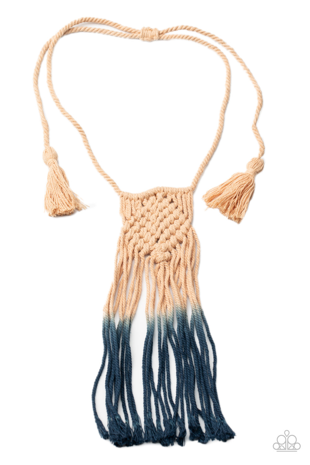 Paparazzi - Look At MACRAME Now - Blue Necklace