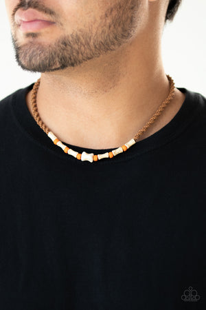 Paparazzi - Beach Shark - Orange Necklace