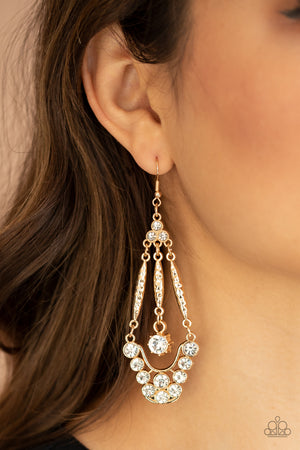 Paparazzi - High-Ranking Radiance - Gold Earrings