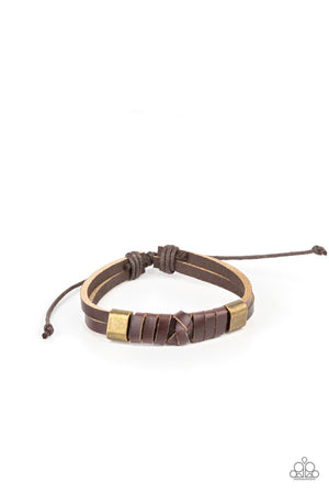 Paparazzi - Drifter Decor - Brown Bracelet