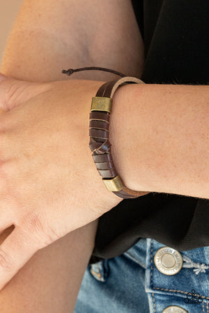 Paparazzi - Drifter Decor - Brown Bracelet