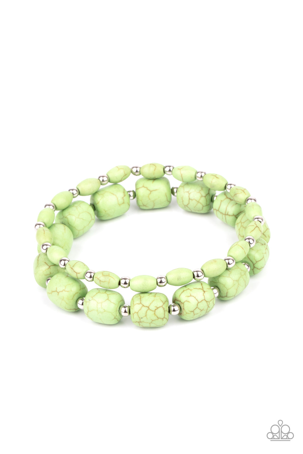 Paparazzi - Colorfully Country - Green Bracelet