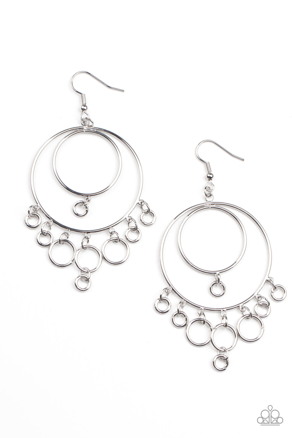Paparazzi - Roundabout Radiance - Silver Earrings