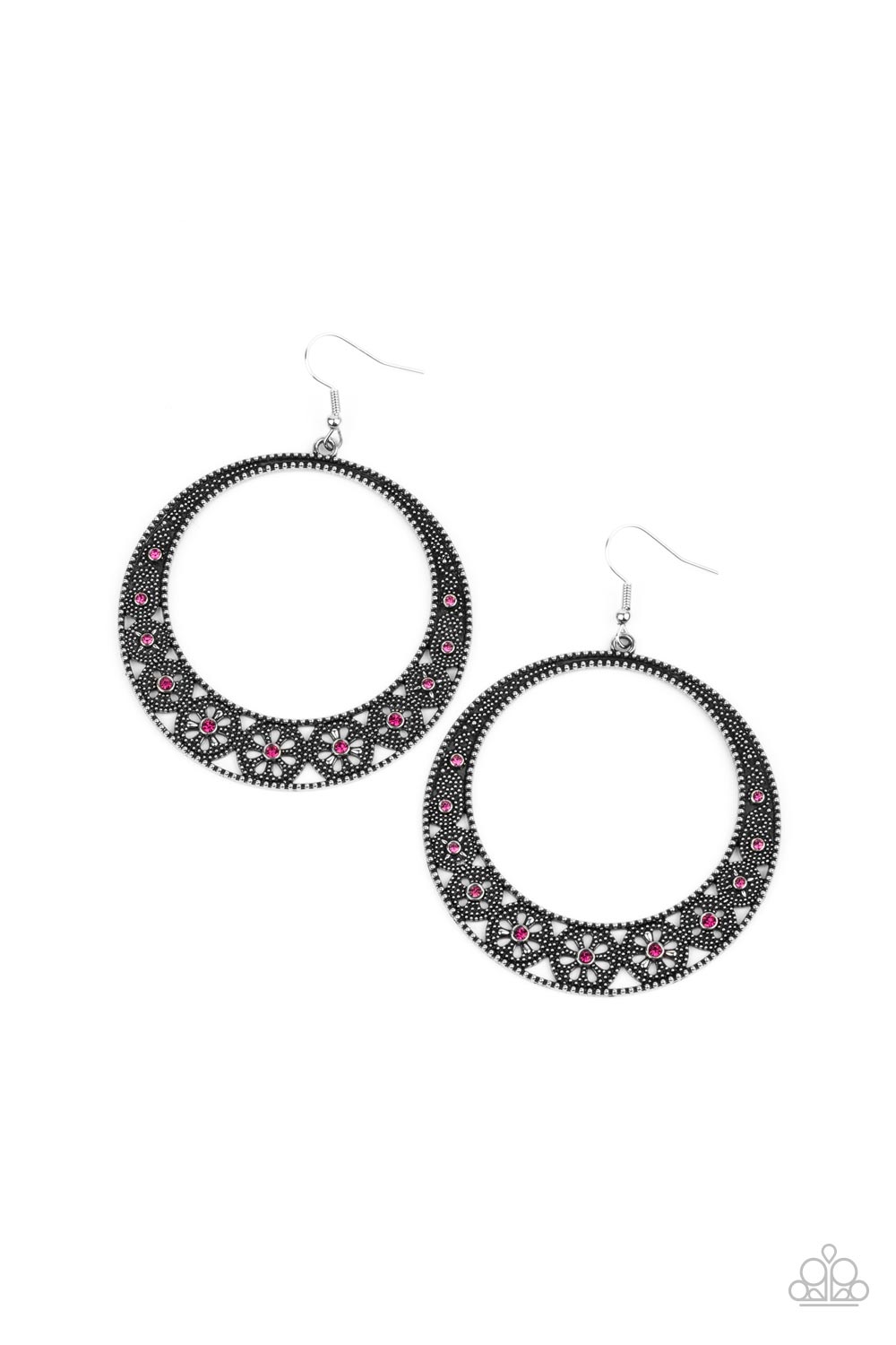 Paparazzi - Bodaciously Blooming - Pink Earrings