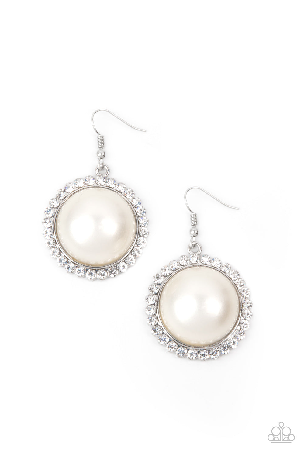 Paparazzi - Esteemed Elegance - White Earrings