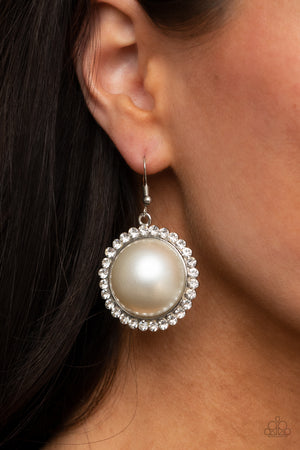 Paparazzi - Esteemed Elegance - White Earrings