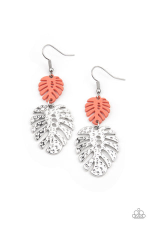 Paparazzi - Palm Tree Cabana - Orange Earrings