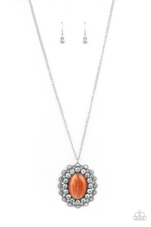 Paparazzi - Oh My Medallion - Orange Necklace
