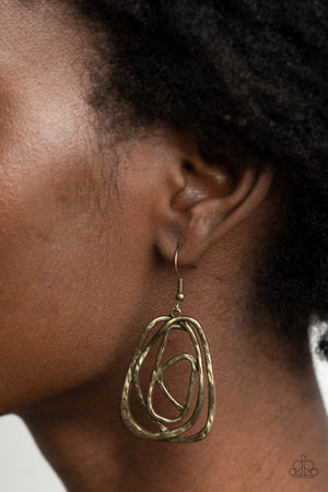 Paparazzi - Artisan Relic - Brass Earrings