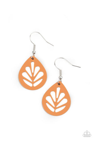 Paparazzi - LEAF Yourself Wide Open - Orange Earrings