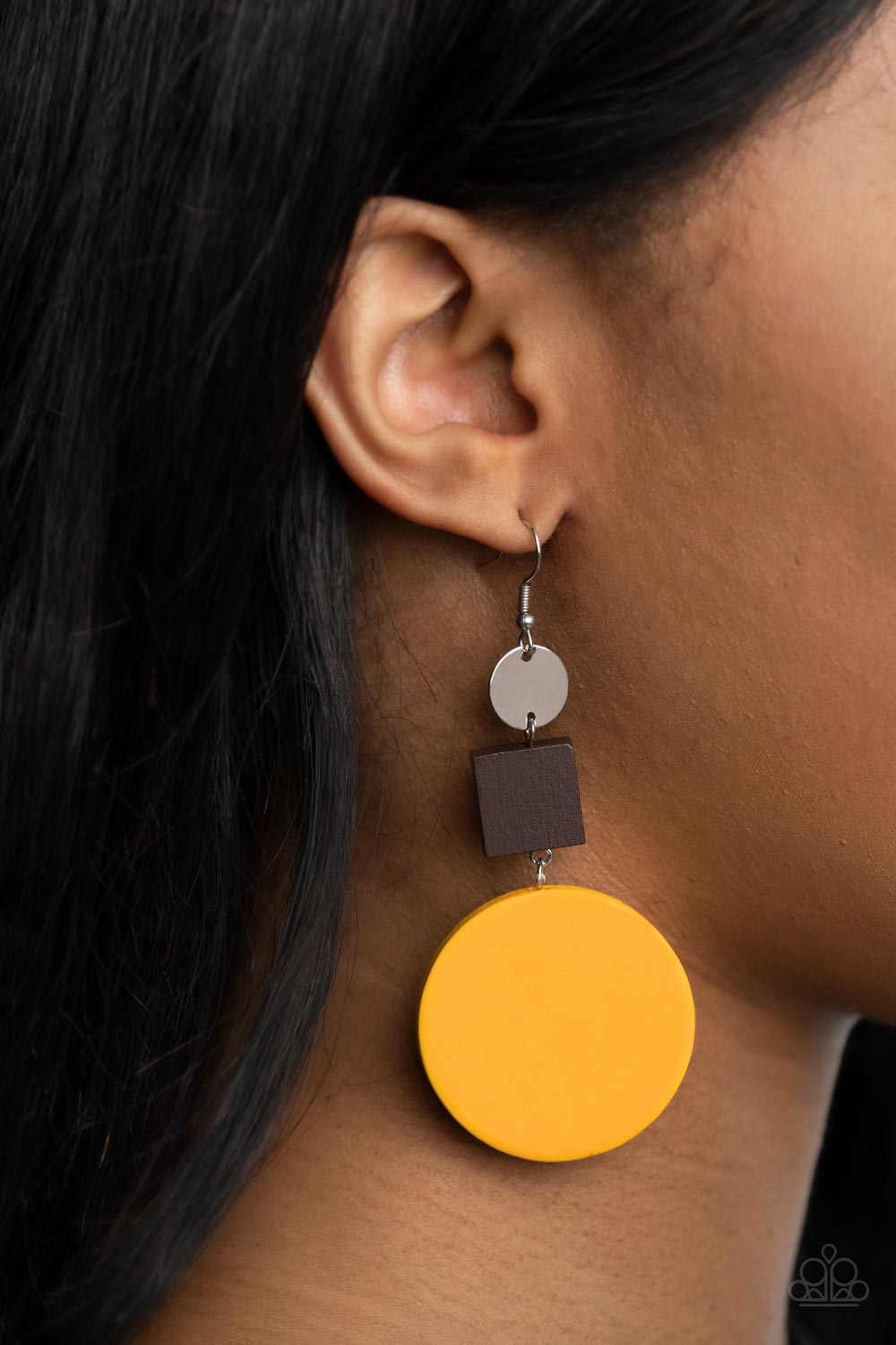 Paparazzi - Modern Materials - Yellow Earrings