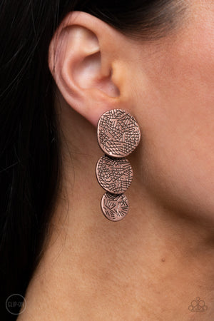 Paparazzi - Ancient Antiquity - Copper Earrings