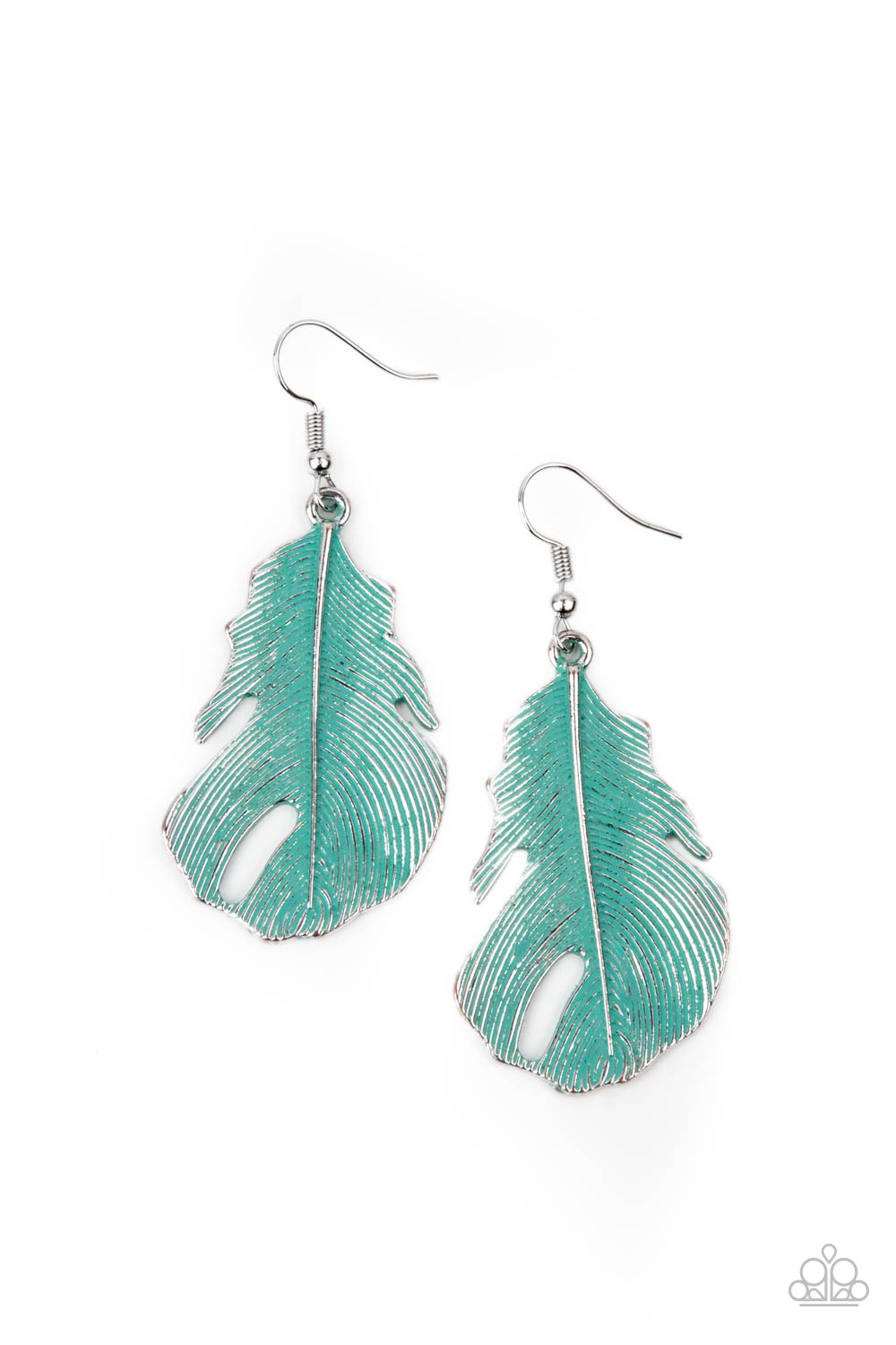 Paparazzi - Heads QUILL Roll - Blue Earrings