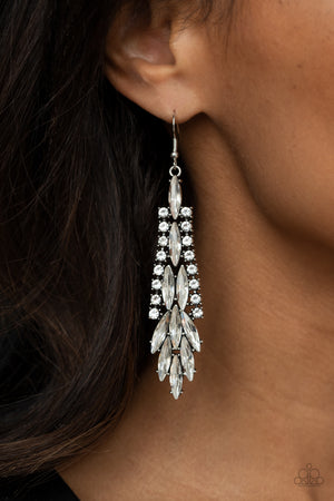 Paparazzi - Crown Heiress - White Earrings