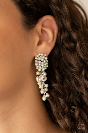 Paparazzi - Fabulously Flattering - White Earrings