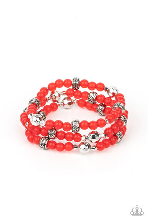 Paparazzi - Here to STAYCATION - Red Bracelet