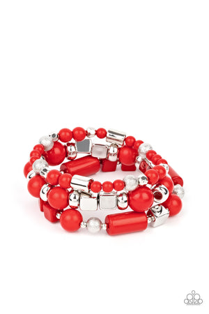 Paparazzi - Perfectly Prismatic - Red Bracelet