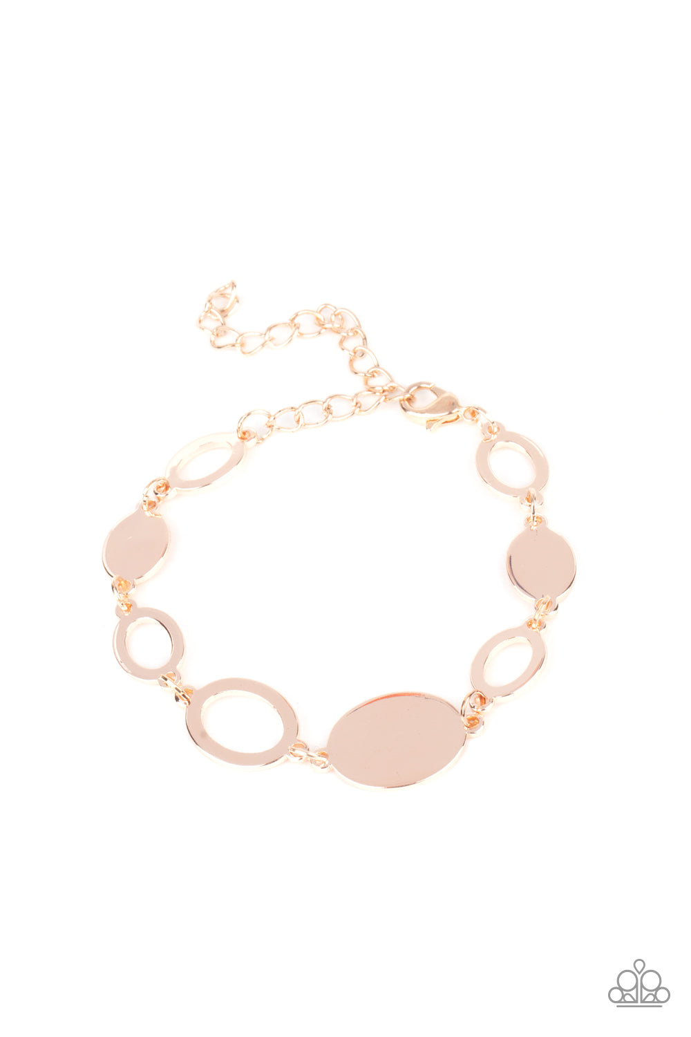 Paparazzi - OVAL and Out - Rose Gold Bracelet
