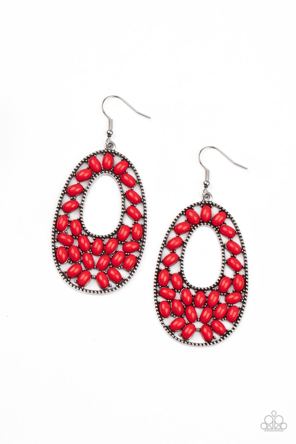 Paparazzi - Beaded Shores - Red Earrings lol