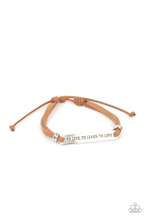 Paparazzi - To Live, To Learn, To Love - Brown Bracelet