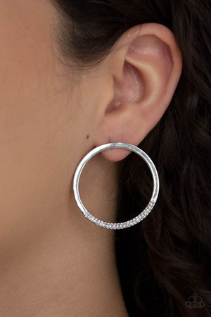 Paparazzi - Spot On Opulence - White Earrings