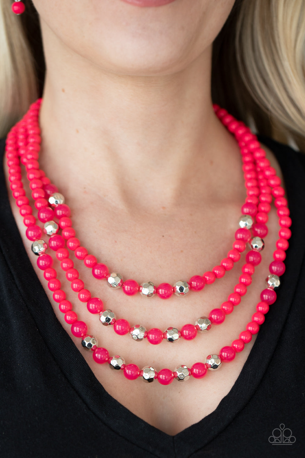 Paparazzi - STAYCATION All I Ever Wanted - Pink Necklace