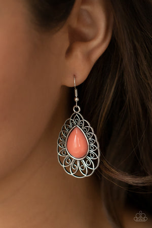 Paparazzi - Dream STAYCATION - Orange Earrings