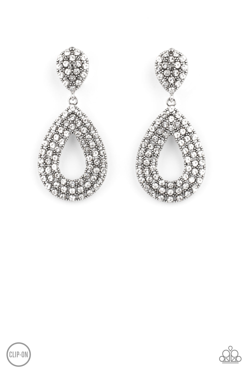 Paparazzi - Pack In The Pizzazz - White Earrings